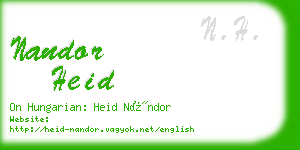 nandor heid business card